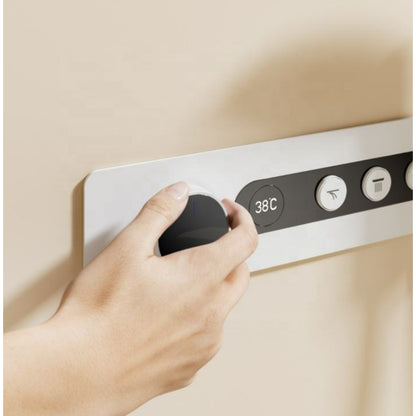 Juno Wall-Mounted White Brass Thermostatic Rainfall Smart Shower Head Set