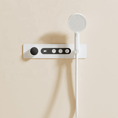 Juno Wall-Mounted White Brass Thermostatic Rainfall Smart Shower Head Set