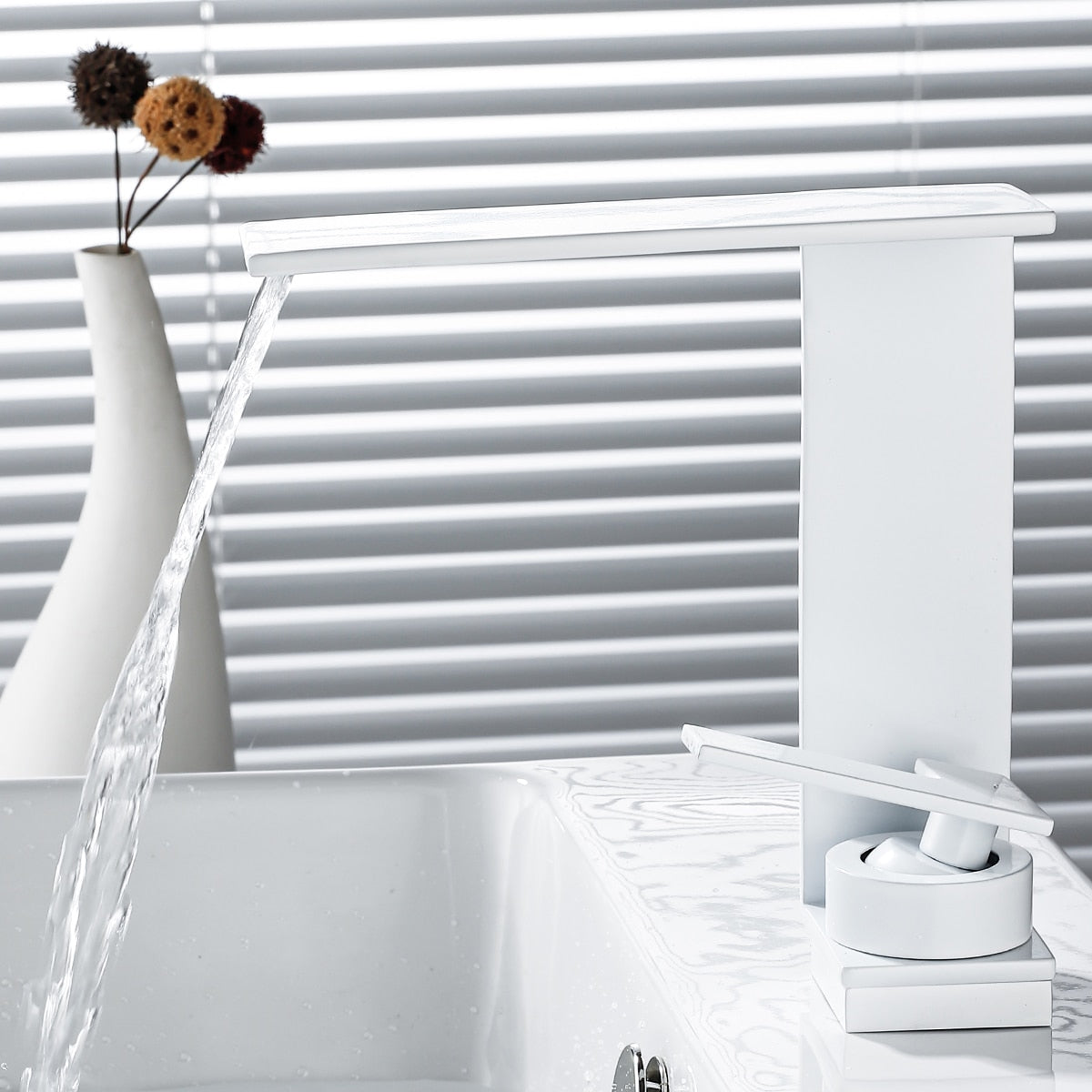 Juno New Multi Color Deck Mount Bathroom Faucet Waterfall Single Handle Sink Faucet