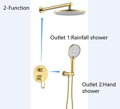 Juno Wall Mounted Single Handle Rainfall Head Shower Set