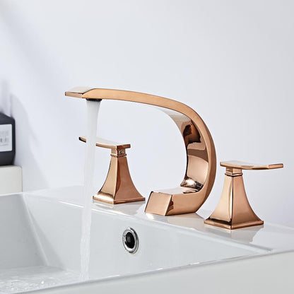 Juno Widespread Deck-Mounted Dual-Handle Bathroom Basin Mixer Faucet