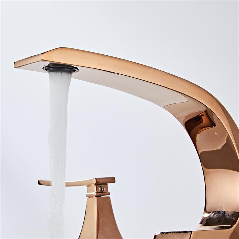 Juno Widespread Deck-Mounted Dual-Handle Bathroom Basin Mixer Faucet