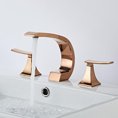 Juno Widespread Deck-Mounted Dual-Handle Bathroom Basin Mixer Faucet