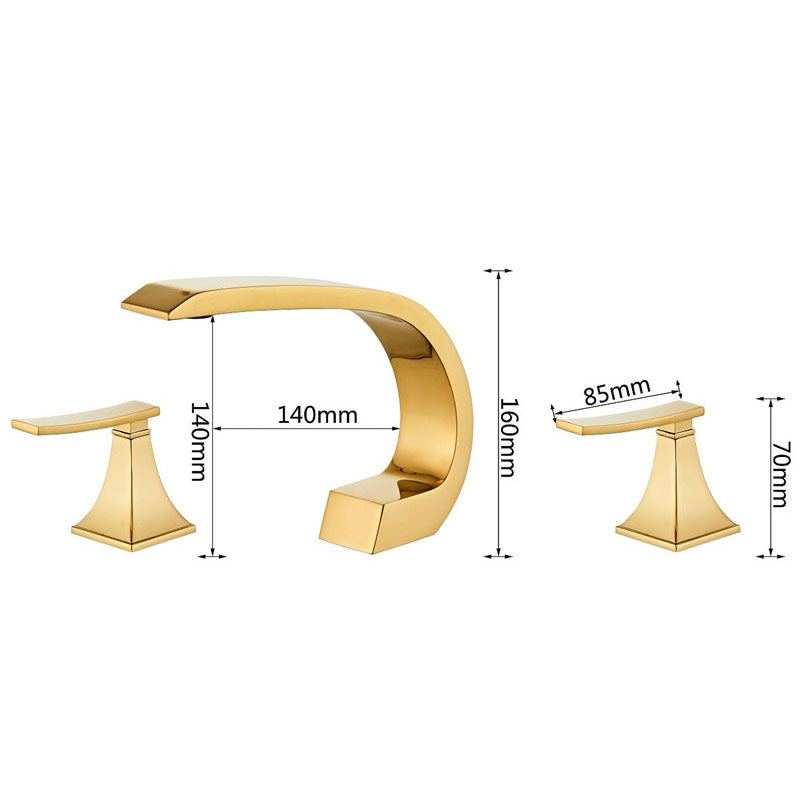 Juno Widespread Deck-Mounted Dual-Handle Bathroom Basin Mixer Faucet