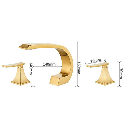Juno Widespread Deck-Mounted Dual-Handle Bathroom Basin Mixer Faucet