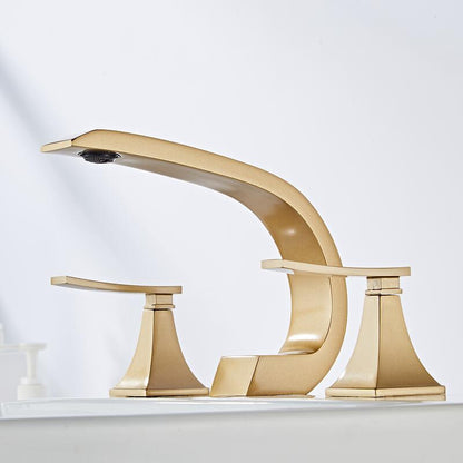 Juno Widespread Deck-Mounted Dual-Handle Bathroom Basin Mixer Faucet