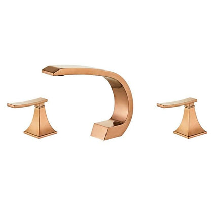 Juno Widespread Deck-Mounted Dual-Handle Bathroom Basin Mixer Faucet