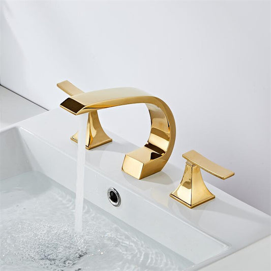 Juno Widespread Deck-Mounted Dual-Handle Bathroom Basin Mixer Faucet