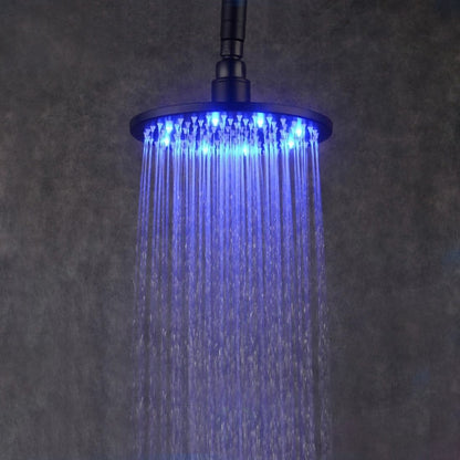 Juno 10 inch Brass Chrome Water Powered LED Shower Head 16 LED Lights