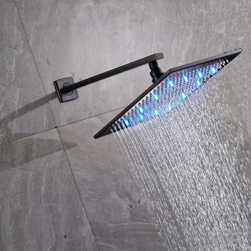 Juno 10 Oil Rubbed Bronze Square Color Changing LED Rainfall Shower Head