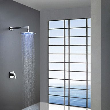 Juno 12 Wall Mount Rain Brass Led Shower Head