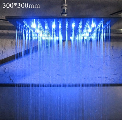 Juno 16 inch Water Powered Multicolor Rainfall Led Brass Shower Head