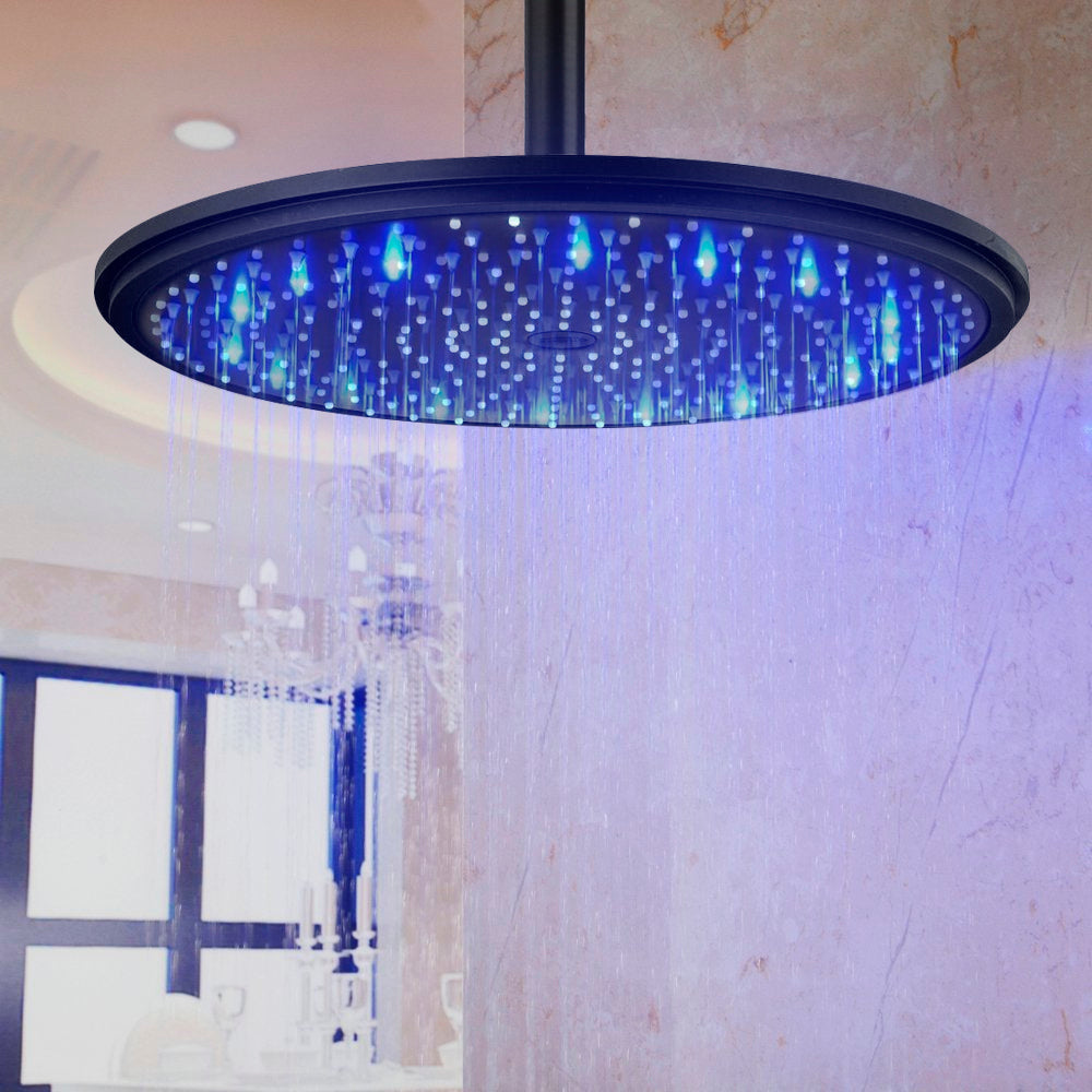 Juno 16 Oil Rubbed Bronze Round Color Changing LED Rain Shower Head