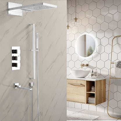 Juno 22 Inch Wall Mount Rainfall Waterfall shower head With Handheld Shower