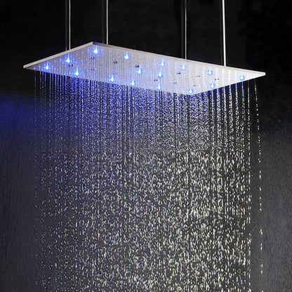 Juno 32 by 16 Amore Atomizing Swash And Rainfall Temperature Controlled LED Shower Head Shower System
