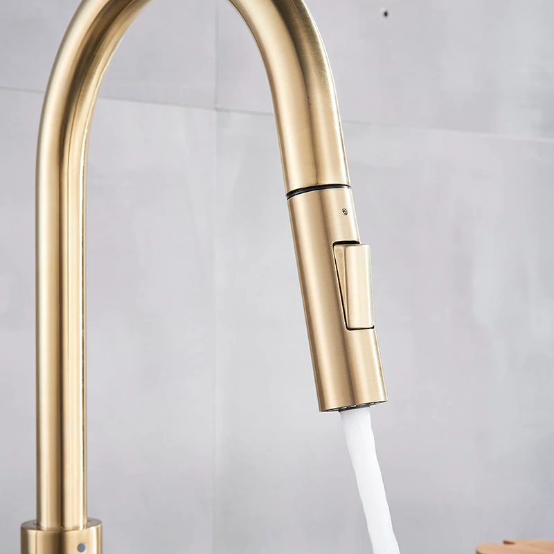 Juno 3 Function Brushed Gold Touch Control Kitchen Faucet
