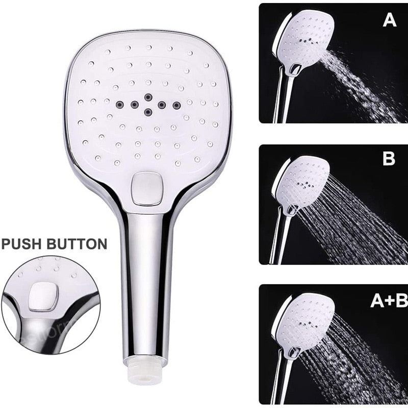 juno 8 inch high pressure Dual rain  Shower Head Combo Square Stainless Steel