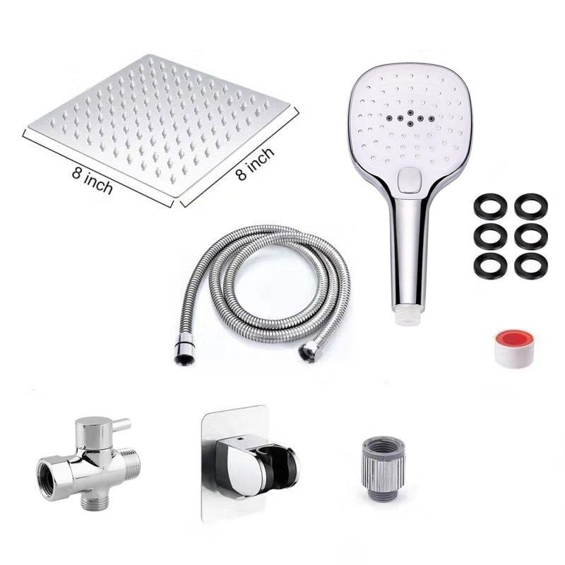 juno 8 inch high pressure Dual rain  Shower Head Combo Square Stainless Steel