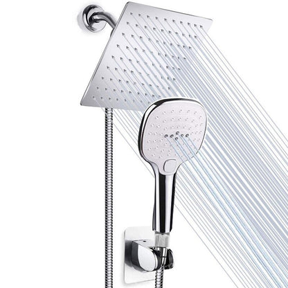 juno 8 inch high pressure Dual rain  Shower Head Combo Square Stainless Steel