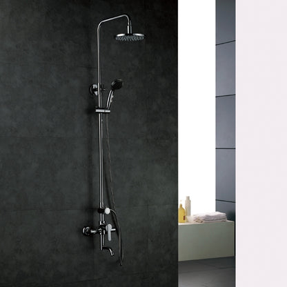 Juno 8" Round LED Shower Head Set with Round Handheld Shower and Shower Faucet