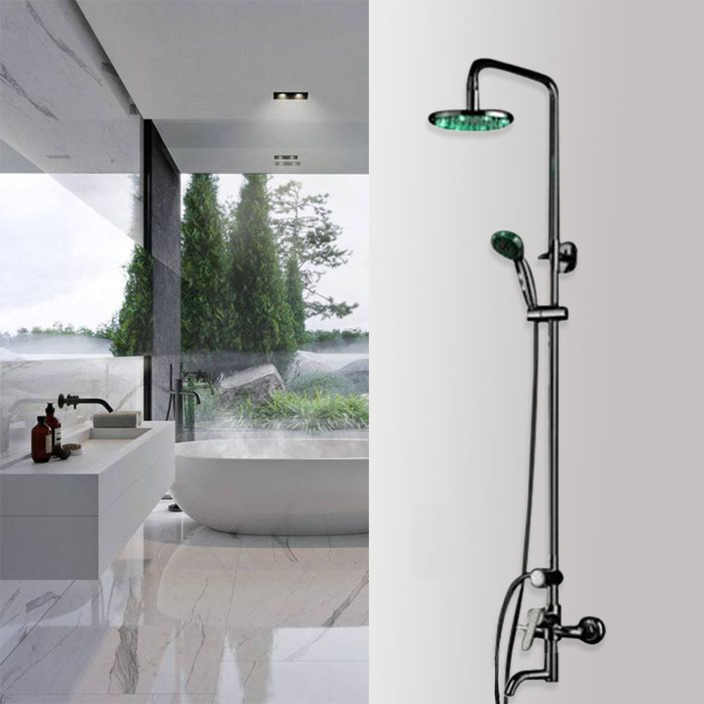 8" Round LED Shower Head Set