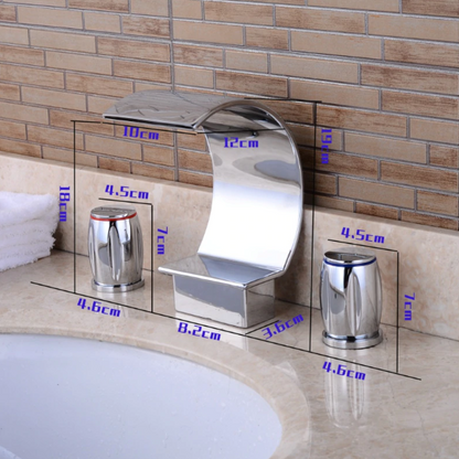 Juno Abella Two Handles Chrome Waterfall Sink and Bathtub Faucet