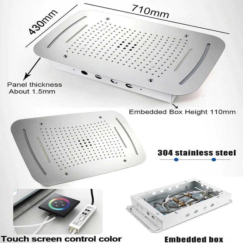 Juno 64 Colors LED Ceiling Mount Shower
