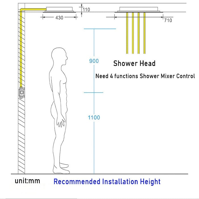 Juno 64 Colors LED Ceiling Mount Shower