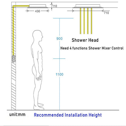 Juno 64 Colors LED Ceiling Mount Shower