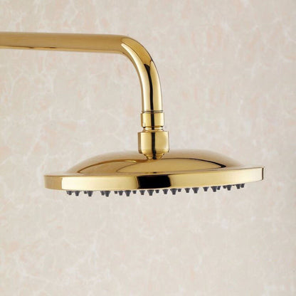 Juno Amazing Ultra Thin Round Gold Single Handle Wall Mount Shower with Hand-Held Shower
