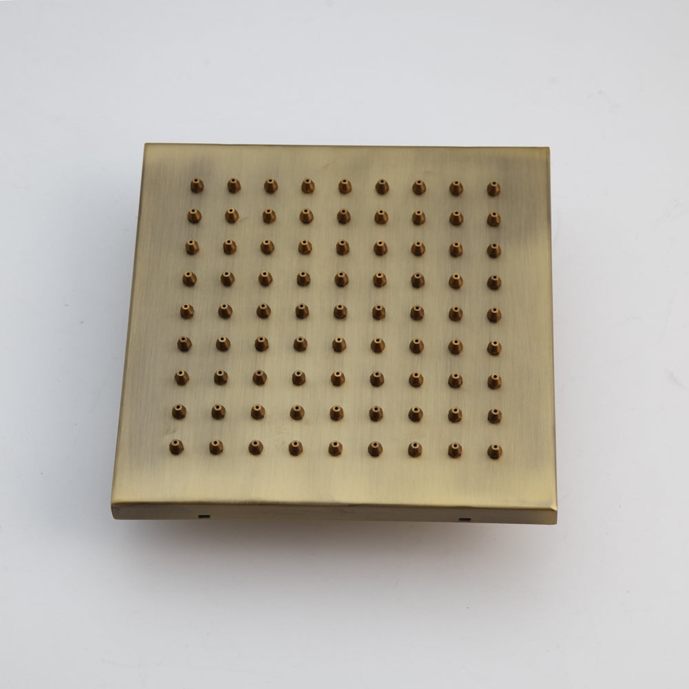 Juno Antique Brass Rain Shower Head Set