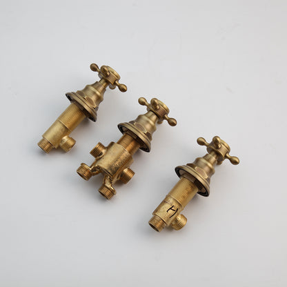 Juno Antique Brass Rain Shower Head Set