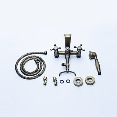 Juno Antique Bronze Bathtub Mixer Faucet Ceramic Handheld Shower