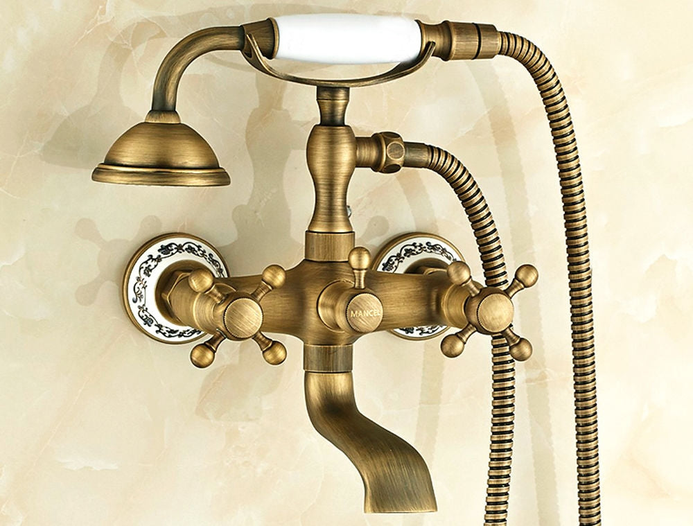 Juno Antique Design Brass Body Wall Mount Clawfoot Bath tub faucet