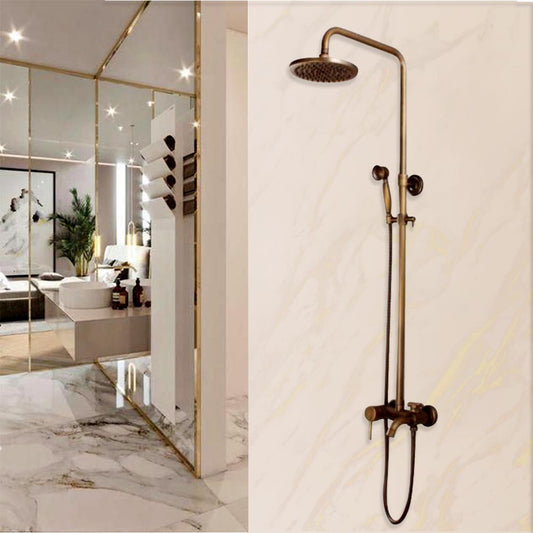 Antique Round Brass Bathroom Shower Vintage Faucet