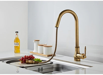 Juno Antique Brass Touch Control Kitchen Faucets Pull Out Kitchen Mixer Tap Crane Sensor Faucet Hot Cold Water