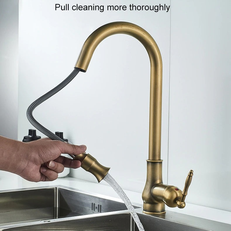 Juno Antique Brass Touch Control Kitchen Faucets Pull Out Kitchen Mixer Tap Crane Sensor Faucet Hot Cold Water