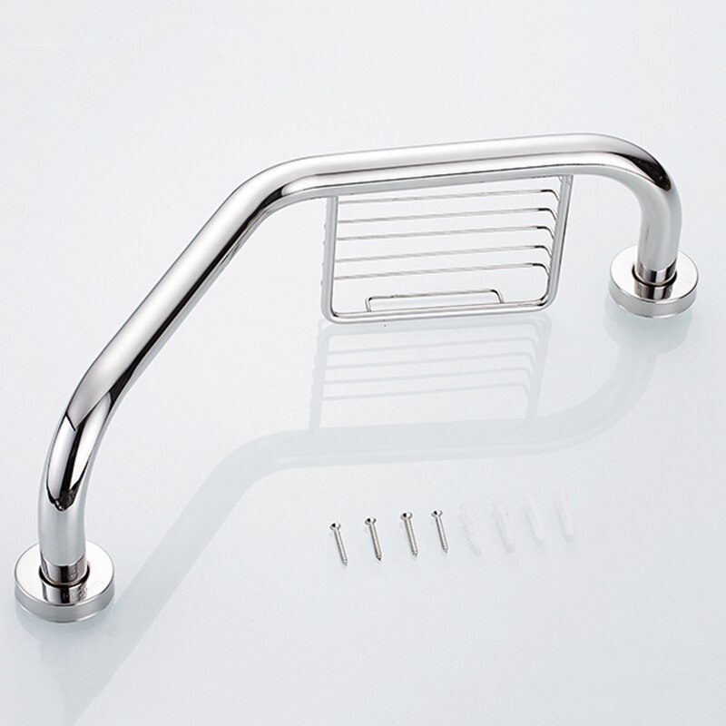 Juno Chrome Safety Bar Handrail Wall Mount Bathroom Bathtub Support Bars With Soap Dish