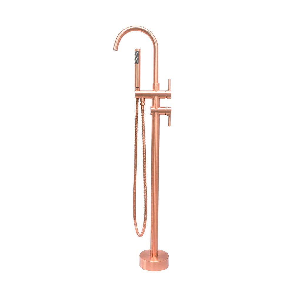 Brushed Rose Gold floor mount bathtub faucet