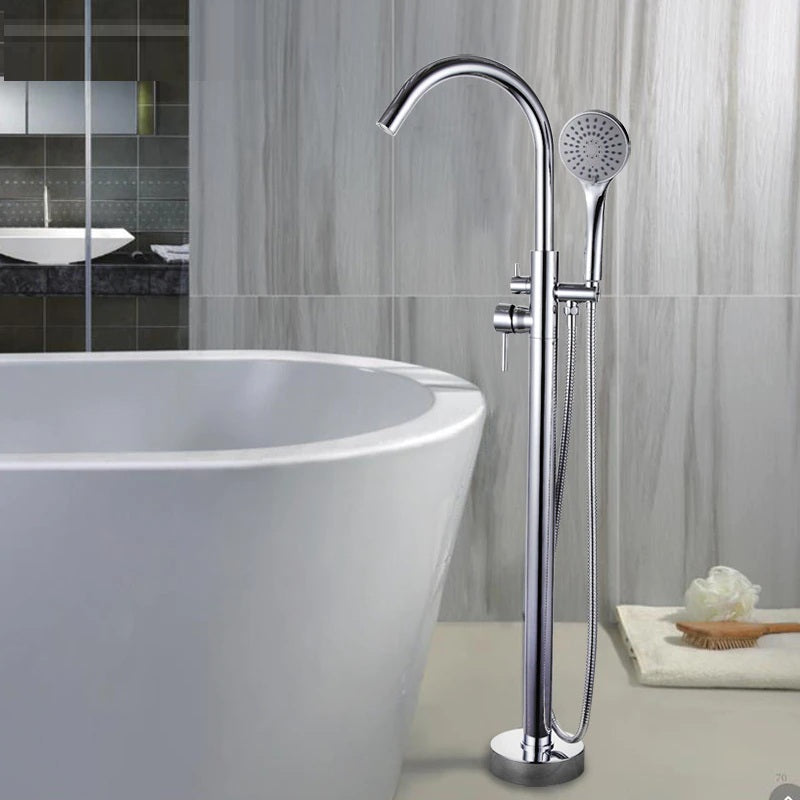 Juno freestanding chrome bathtub shower faucet