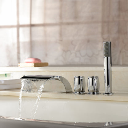 Juno Bathtub Waterfall Faucet with Hand Shower Faucet