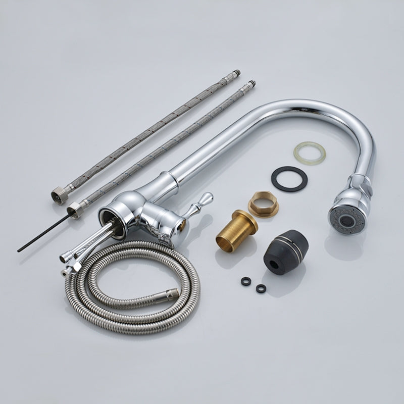 Juno Beautiful Single Handle Pull Out Curved Kitchen Sink Faucet