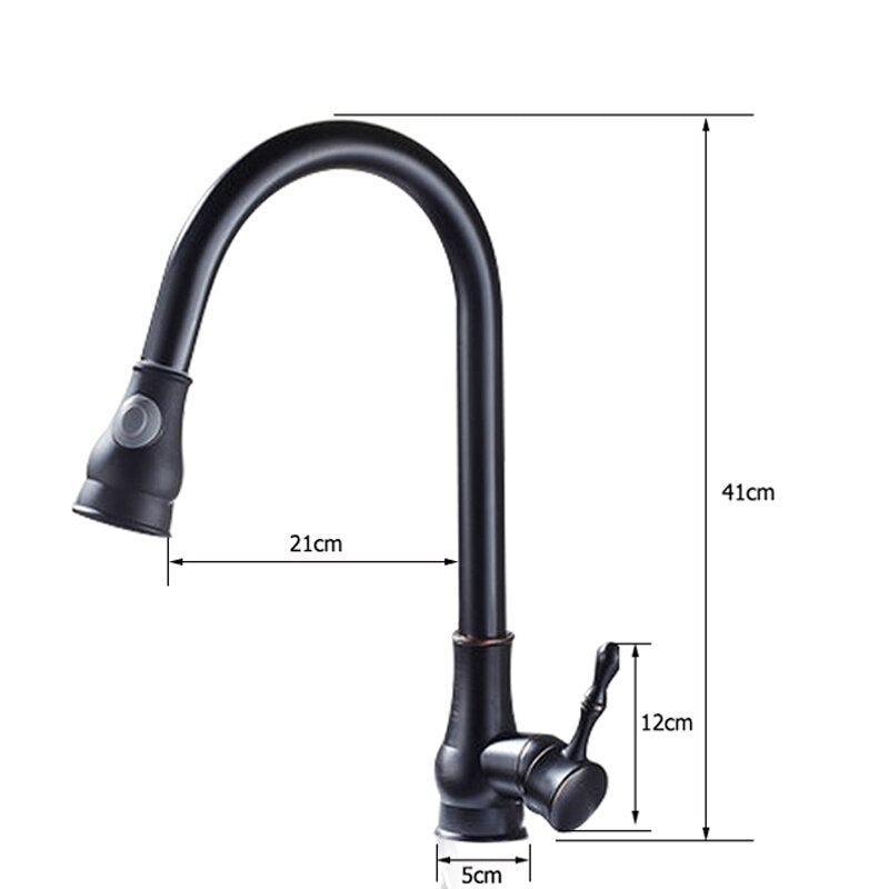 Juno Beautiful Single Handle Pull Out Curved Kitchen Sink Faucet