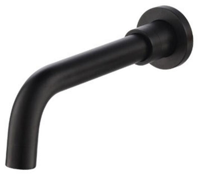 Juno New Matte Black Shower Head Ceiling Mount Round with Black Tub Spout