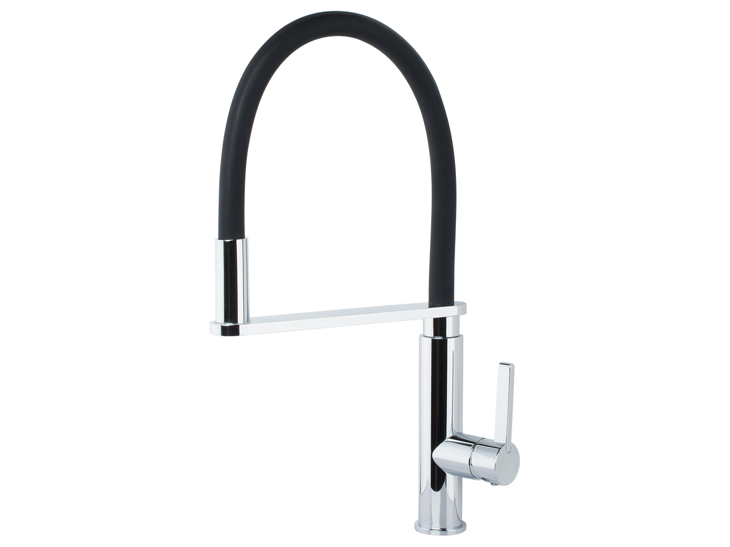 Juno Black Chrome Single Handle Pull Out Kitchen Faucet