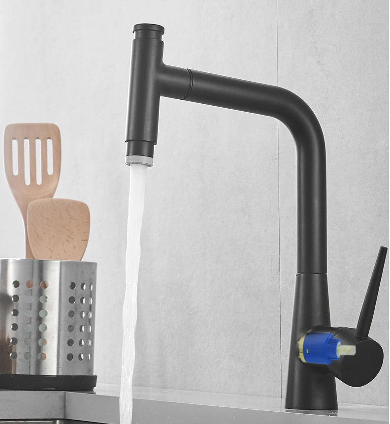 Juno Pull Out Bronze Kitchen Faucet Black Commercial Deck Mount Sensor Faucet