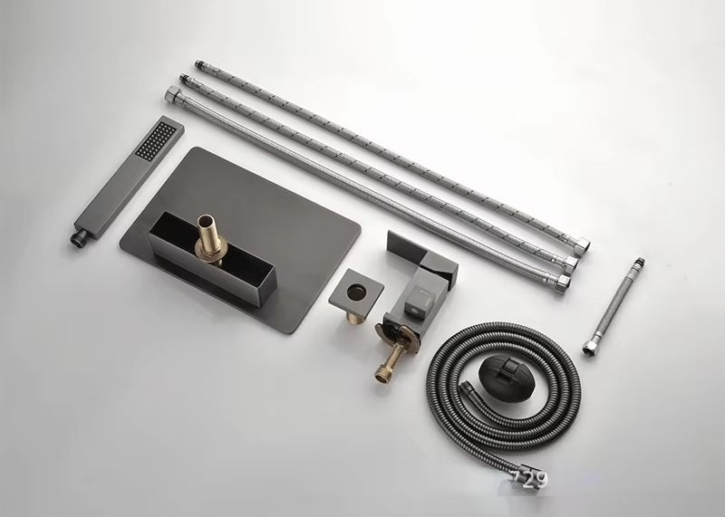 Juno Deck Mount Waterfall Bathtub Shower Faucet With Handheld Shower