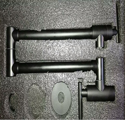 JUNO Black Foldable Copper Pot Filler Faucet Wall Mount Kitchen Faucet Single Handle Faucet