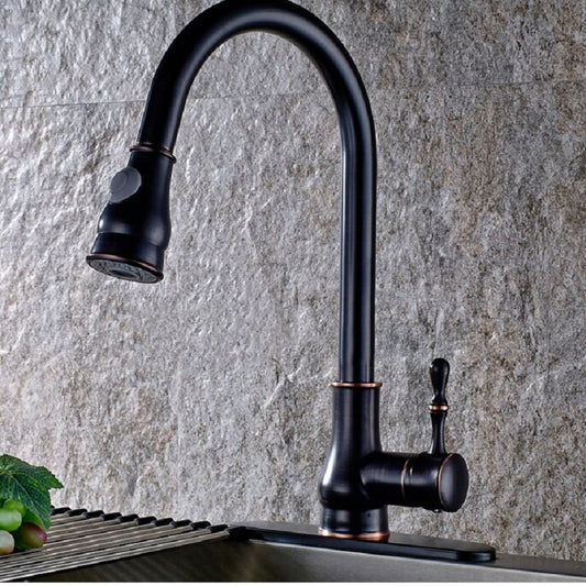 Pull Down Double Handle Kitchen Sink Faucet in Oil Rubbed Bronze Pull Down Double Handle Kitchen Sink Faucet in Oil Rubbed Bronze
