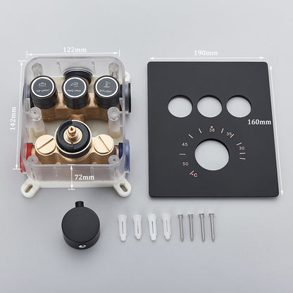 Juno Black Rain Shower Head Wall Mount Square Showerhead